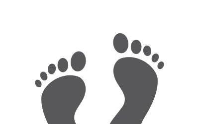 Customizable Human Footprints Icon in Modern Monochrome Design