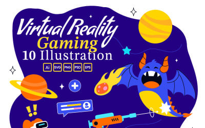 10 Illustrationer av virtuell verklighetsspel