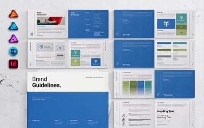 Brand Guidelines Template Landscape for MS Word, InDesign and Affinity Suites