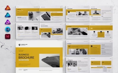 Business Brochure Template Landscape for MS Word, InDesign and Affinity Suites