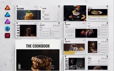 Cookbook Template Landscape for MS Word, InDesign and Affinity Suites