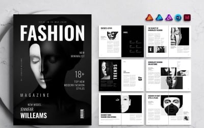 Fashion Magazine Template for MS Word, InDesign, Affinity Suites