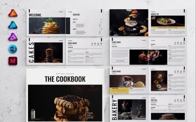 MS Word, InDesign ve Affinity Suites için Yemek Kitabı Şablonu Manzarası