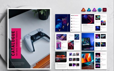 适用于 MS Word、InDesign 和 Affinity Suites 的小工具产品目录模板