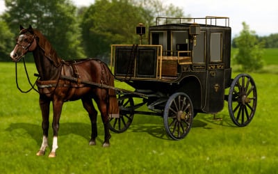 Modelli 3D di carrozze trainate da cavalli