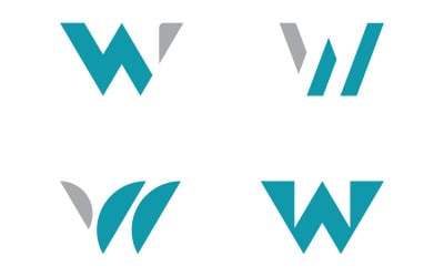 Modello di logo vettoriale con lettera iniziale W V14
