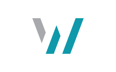 Modello di logo vettoriale con lettera iniziale W V7