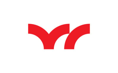 Modello di logo vettoriale con lettera iniziale W V8