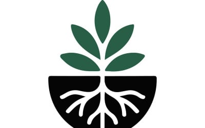 En minimalistisk logotyp för vårt varumärke Roots