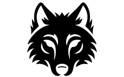 A minimalist logo wolf head