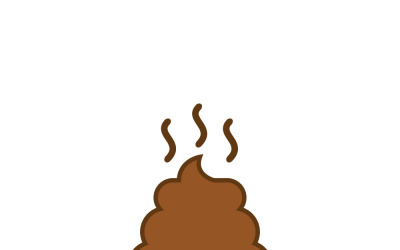 Cartoon Animal Dog Poop Flat Icon Design