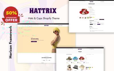 Hattrix – Тема Shopify для капелюхів та кепок – Horizon Framework на базі штучного інтелекту