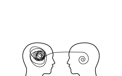 Psychotherapy Concept: Untangling Mental Knots Vector