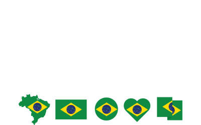 Brazil Flag Vector Set: Round, Heart, Map &amp;amp; Waving Styles