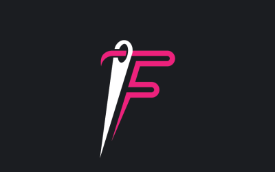 Letter F and Sewing Needle Logo