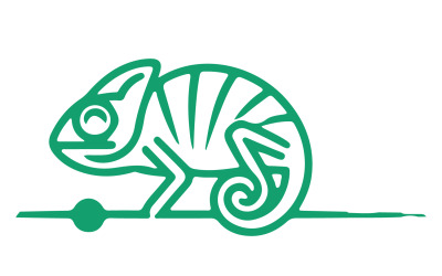 Minimalistisk realistisk kameleontlogotyp