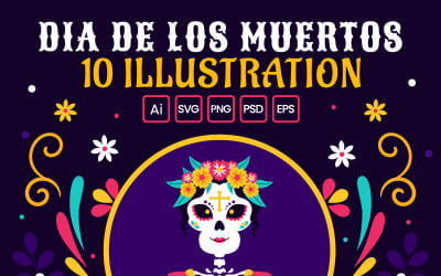 10 Dia de los Muertos Illustration