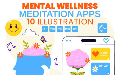 10 illustrationer av appar för mentalt välbefinnande
