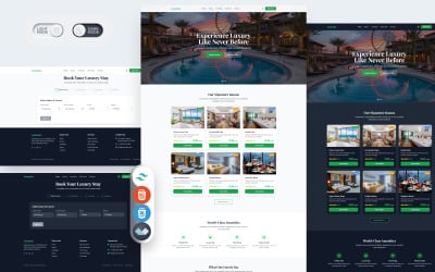 Luxuryho - Reservas de Luxo e Hotéis TailwindCSS, HTML 5 e Alpine.js, Modelo de Landing