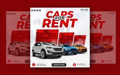 Modèle de publication sur les réseaux sociaux pour la location de voiture