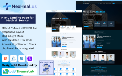 NexHeal: Plantilla Bootstrap adaptable para atención médica, hospitalaria y sanitaria