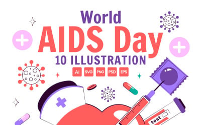 10 Illustrationer för Världs-AIDS-dagen