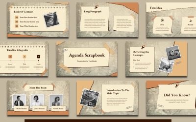 Napirend – Scrapbook Google Slides prezentációs sablon