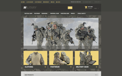 Katonai áruház Magento téma