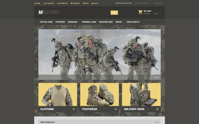 Modello Magento Responsive #54551 "Military Store"