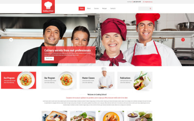 Plantilla web para sitio web de escuela de cocina