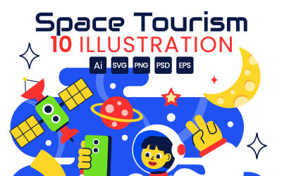 10 Illustration av rymdturism