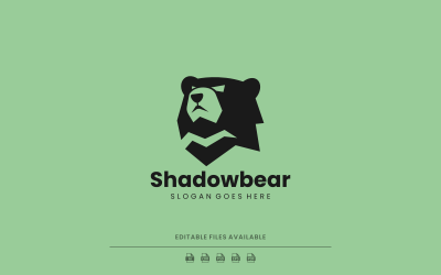 Silhouette Minimalist Bear Logo Design