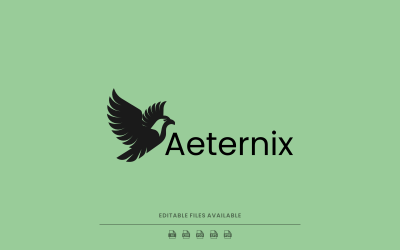 Silhouette Modern Eagle Logo Design