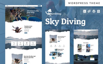 Airdiving - Šablona WordPress Elementor pro paragliding, seskoky padákem a dobrodružství