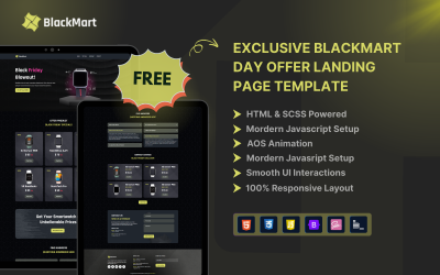 BlackMart — Ingyenes Black Friday és Cyber Monday landing page HTML sablon