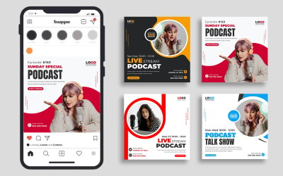 Modèle de publication Instagram pour podcast en direct, version 1