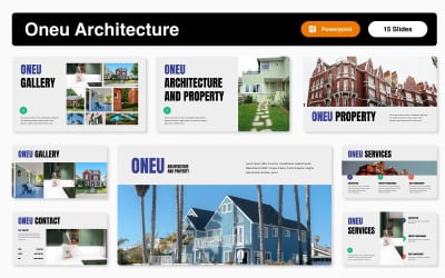 Modello di PowerPoint per architettura e proprietà Oneu