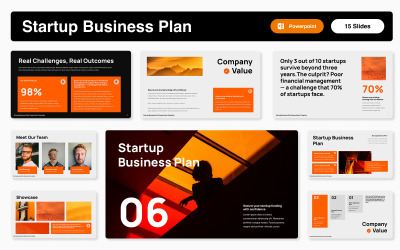 Plantilla de PowerPoint para plan de negocios de startups