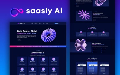 Saasly AI – Modern SaaS, Tech, AI  &amp;amp; Startup Business Elementor Template Kit