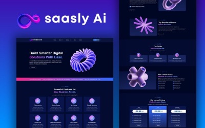 Saasly AI – Moderní sada šablon pro SaaS, technologie, AI a startupy