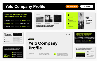 Шаблон PowerPoint для профиля компании Yelo