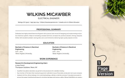ATS Friendly Electrical Engineer Resume Template
