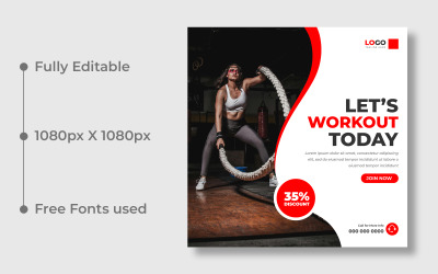 Fitness Workout Gym Social Media Instagram post Ver-1