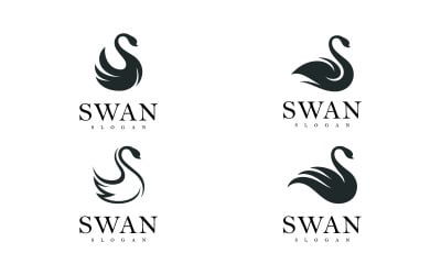 Logo del cigno Design semplice ed elegante del simbolo vettoriale, 13
