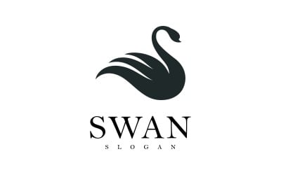 Swan Logosu Basit ve zarif vektör sembol tasarımı, 1