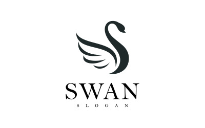 Logo del cigno Design semplice ed elegante del simbolo vettoriale, 5