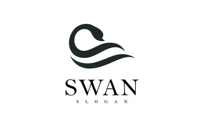 Swan Logosu Basit ve zarif vektör sembol tasarımı, 8
