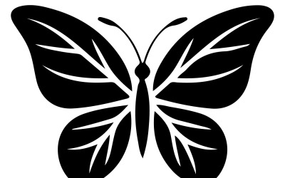 En vektorlogotyp med en minimalistisk fjärilsdesign