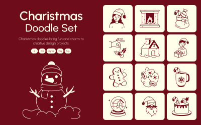 Christmas Drawing Illustration Set