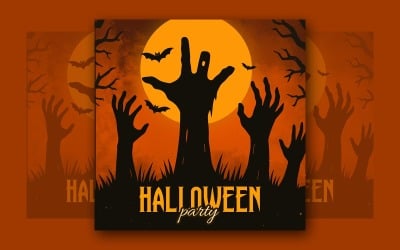 Halloween Horror Party Social Media  Template